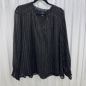 Black Blouse with Silver Accents